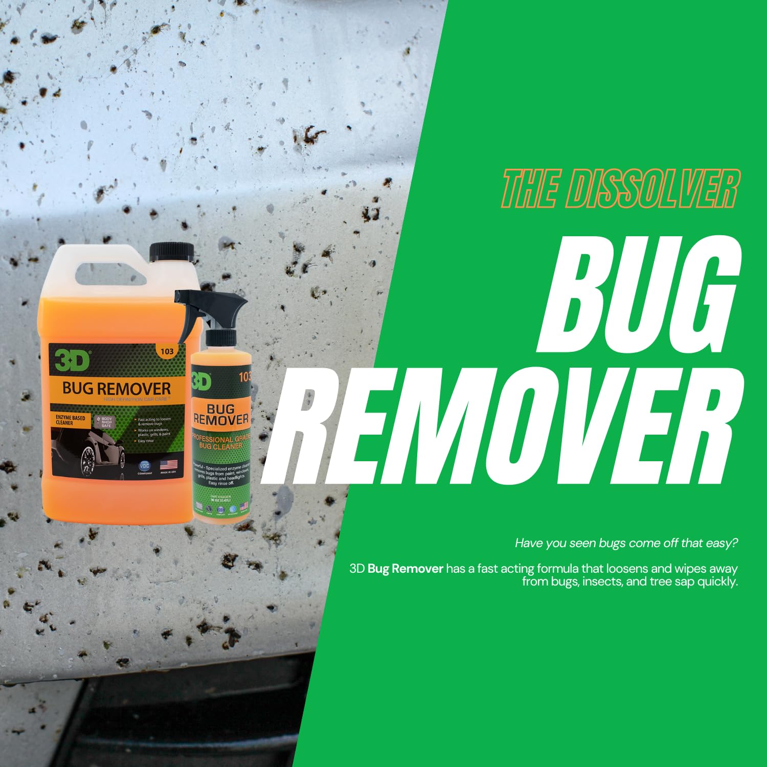 3D Bug Remover - All Purpose Exterior Cleaner & Degreaser to Wipe Away Bugs on Plastic, Rubber, Metal, Chrome, Aluminum, Windows & Mirrors, Suitable for use on Car Paint, Wax & Clear Coat - Image 3