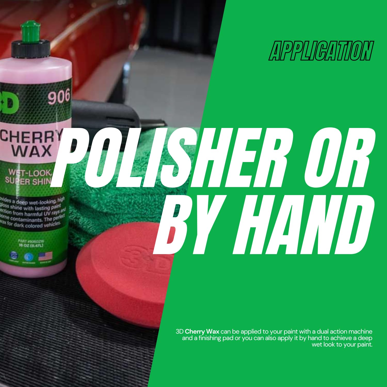 3D Cherry Wax – Liquid Carnauba Show Car Wax with Synthetic Polymers | Deep Gloss Finish | Easy Wipe-Off | Slick Shine | Fast Application | Made in USA |16 oz - Image 7