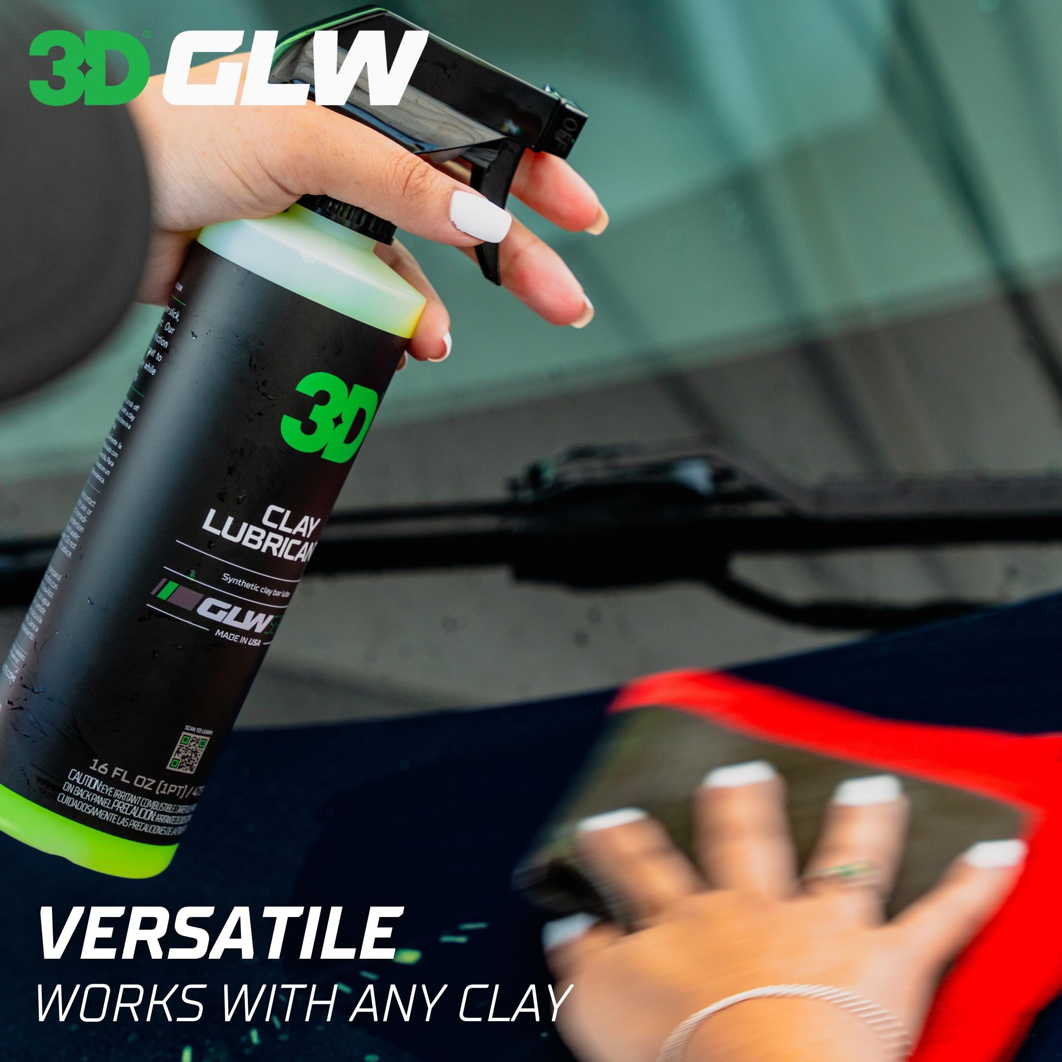 3D Clay Lubricant GLW Series | DIY Car Detailing | Hyper Slick Lubrication for Clay Bars | Eliminates Contaminants from Paint | Ultra Surface Protection | Decontamination Formula | Easy to Use | 16oz - Image 3