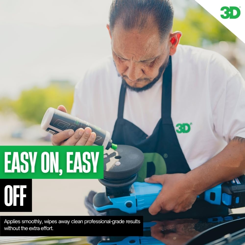 3D GLW Series Ceramic Wax – SiO2 Infused Car Wax for Ultimate Gloss, Hydrophobic Protection & Easy Application | Ultra Slick Shine | Made in USA 16 oz - Image 3