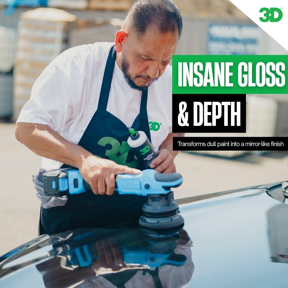 3D GLW Series Ceramic Wax – SiO2 Infused Car Wax for Ultimate Gloss, Hydrophobic Protection & Easy Application | Ultra Slick Shine | Made in USA 16 oz - Image 4