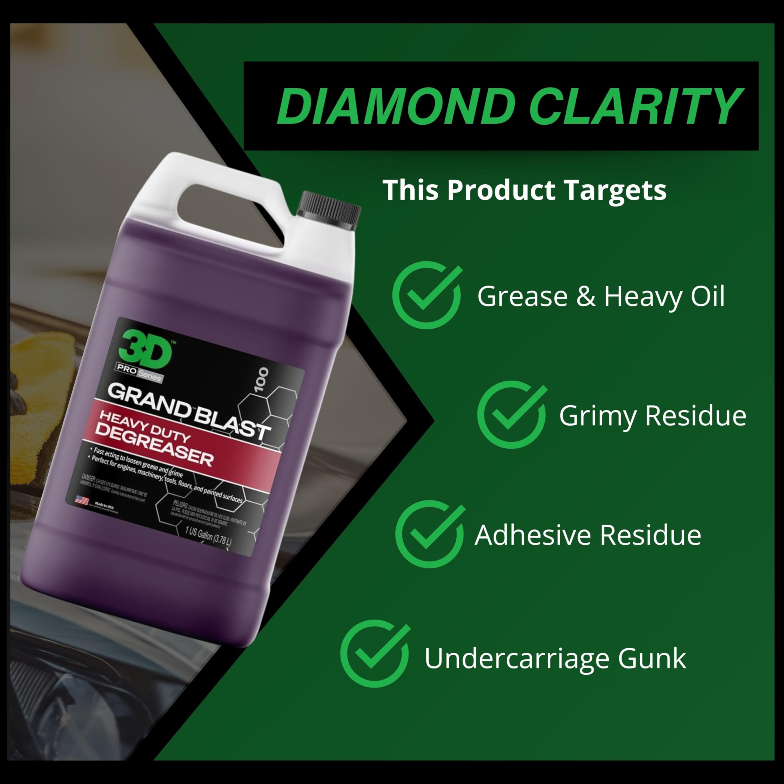 3D Grand Blast Engine Degreaser – Heavy Duty Biodegradable Cleaner for Engines, Wheels, Exhausts & More – Fast-Acting, Non-Staining – Made in USA – 1 Gallon - Image 4