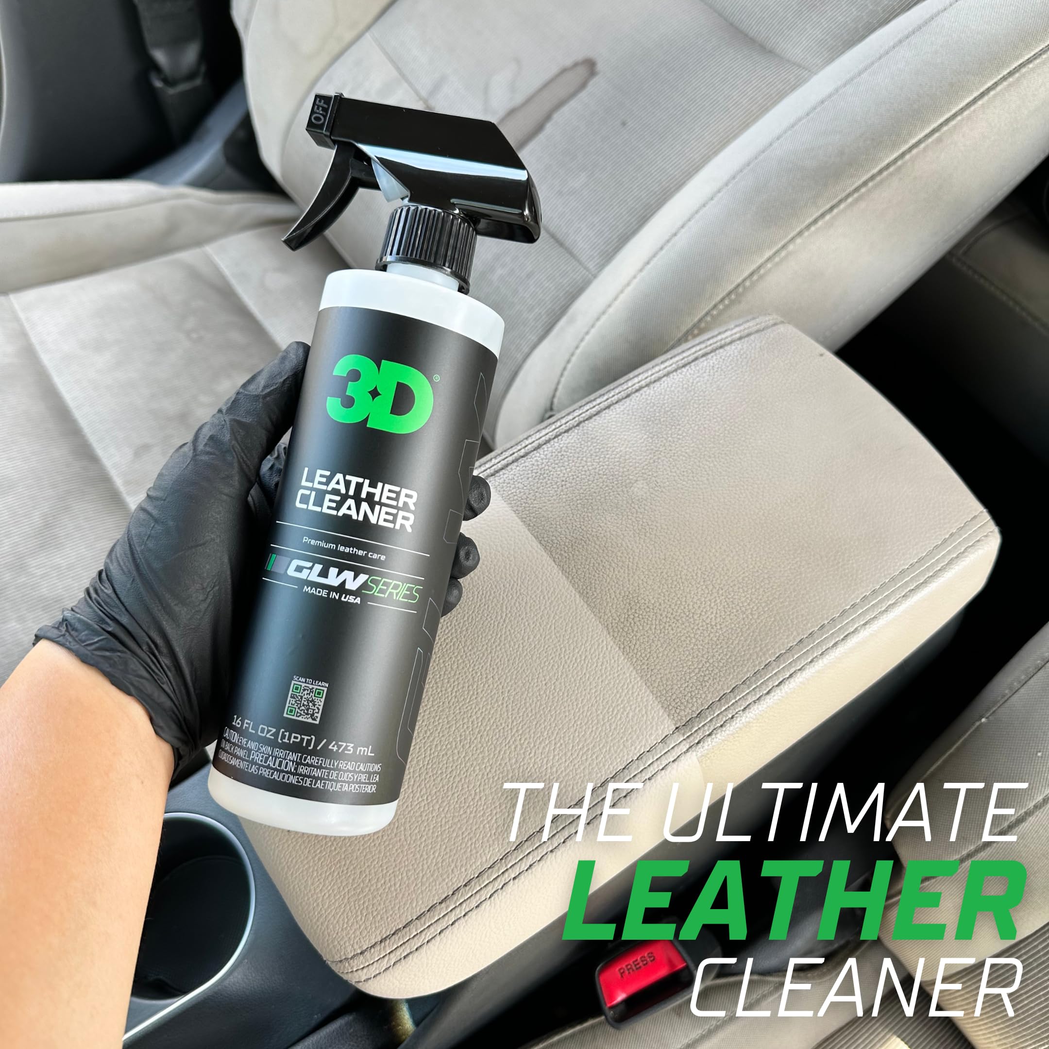 3D Leather Cleaner for Car, GLW Series | Ultimate Deep Cleaning | Removes Dirt, Grease, Body Oils | DIY Car Detailing | Versatile Cleaner for All Leather Goods | 64 oz - Image 6