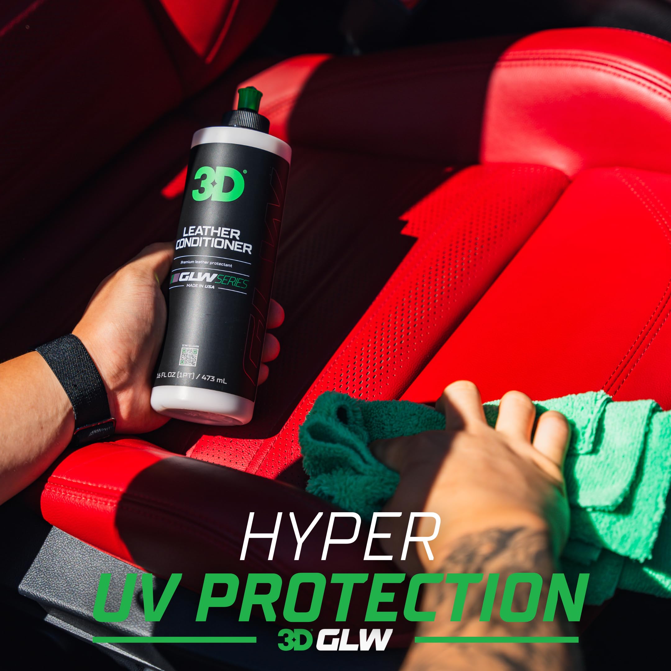 3D Leather Conditioner for Car, GLW Series | Restore, Condition, Protect | UV Protection | Conditions Leather Seats, Furniture, Boots, Apparel | DIY Car Detailing | 16 oz - Image 6