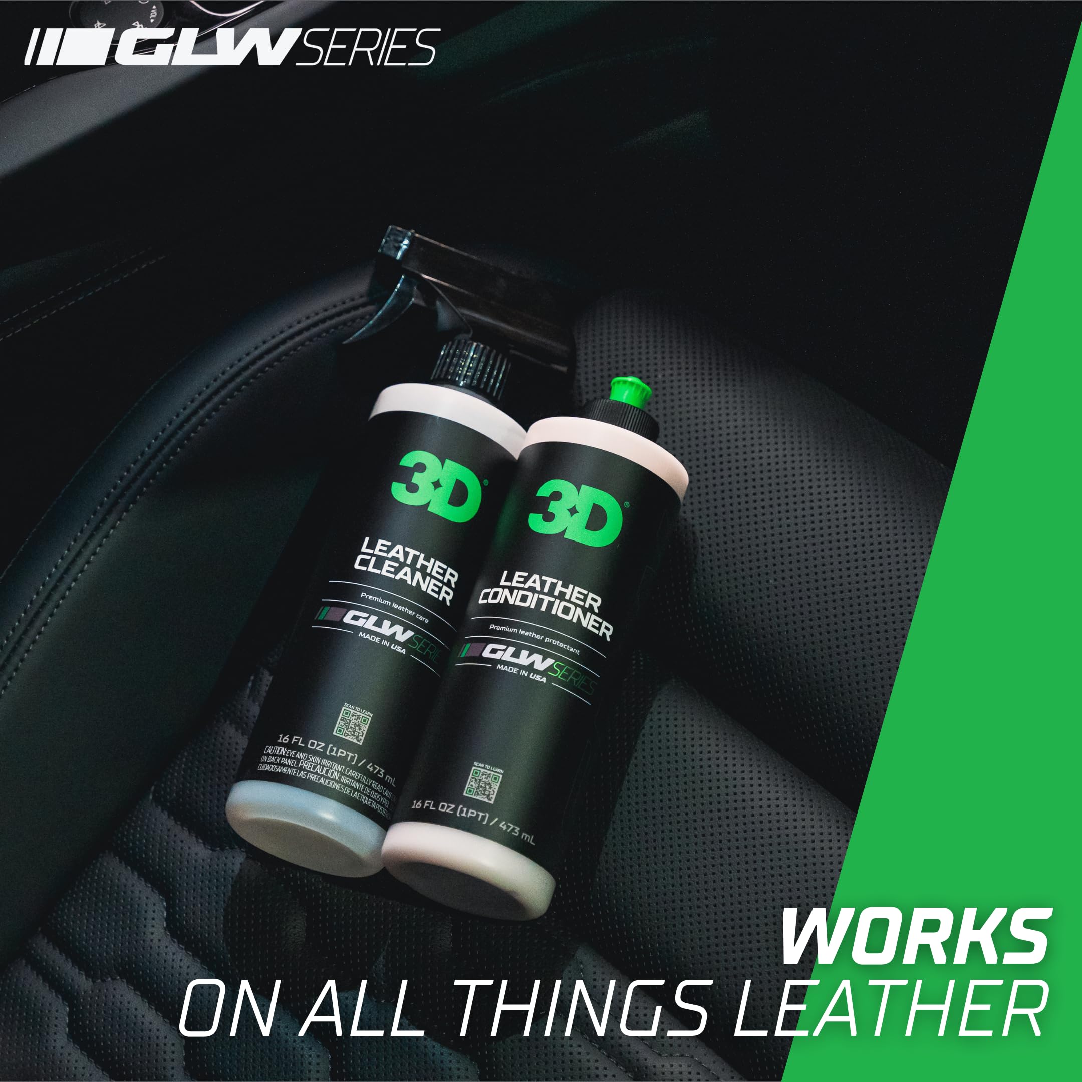 3D Leather Conditioner for Car, GLW Series | Restore, Condition, Protect | UV Protection | Conditions Leather Seats, Furniture, Boots, Apparel | DIY Car Detailing | 16 oz - Image 7