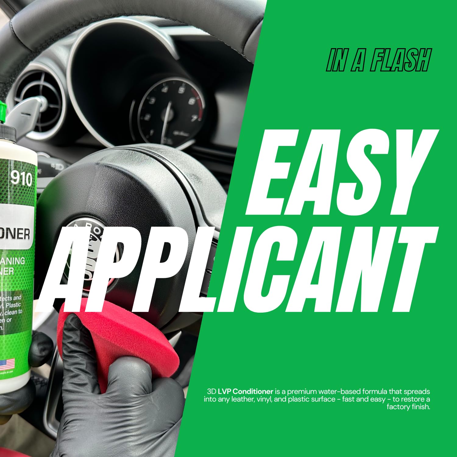 3D Leather, Vinyl & Plastic Conditioner | Restores, Conditions & Protects Car Interiors | Non-Greasy UV Protection for Seats, Steering Wheels, & Trim |16 oz - Image 4