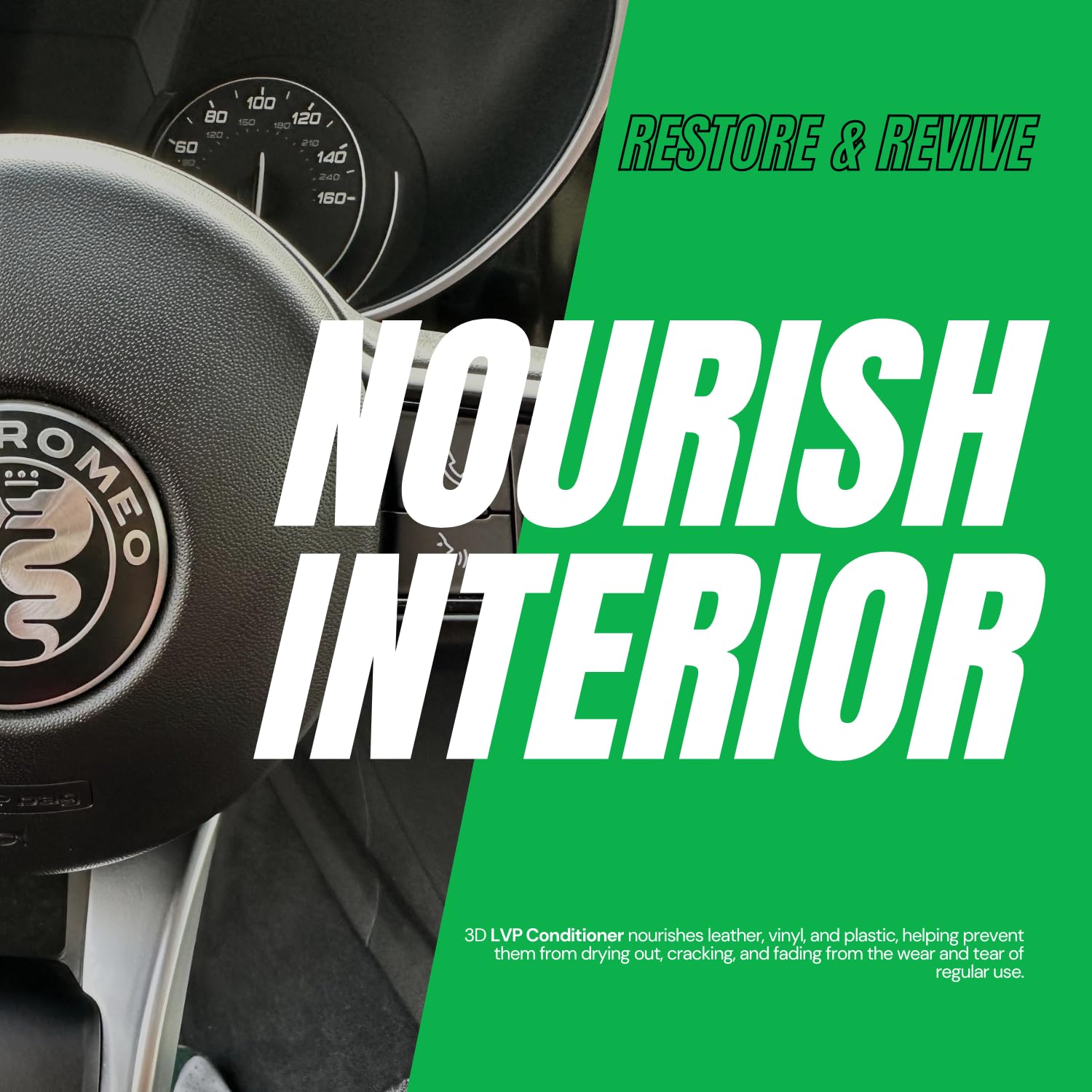 3D Leather, Vinyl & Plastic Conditioner | Restores, Conditions & Protects Car Interiors | Non-Greasy UV Protection for Seats, Steering Wheels, & Trim |16 oz - Image 6