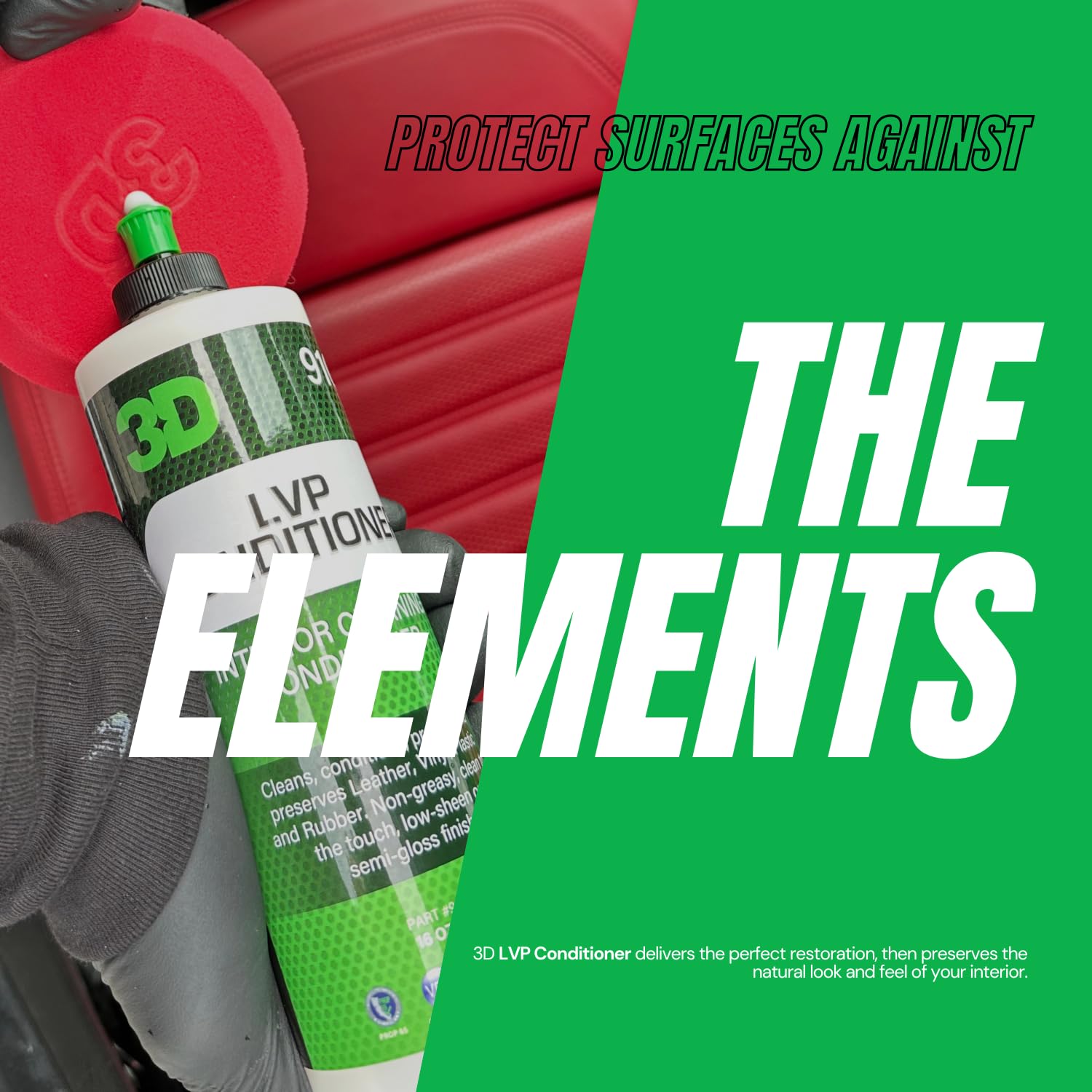 3D Leather, Vinyl & Plastic Conditioner | Restores, Conditions & Protects Car Interiors | Non-Greasy UV Protection for Seats, Steering Wheels, & Trim |16 oz - Image 8