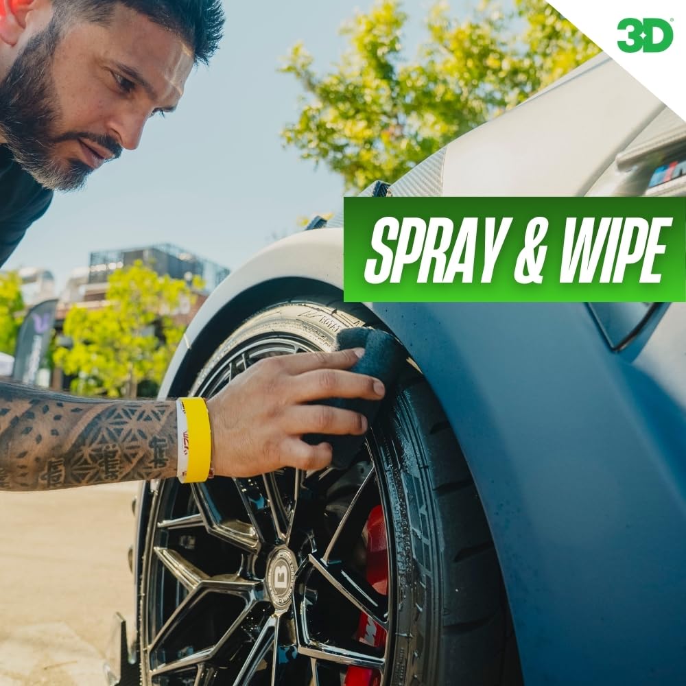 3D Magic Blue Tire Shine Spray - Water Resistant High Gloss Tire & Trim Dressing | Long Lasting Protection | No Sling, No Run Formula | Made in USA |16 oz - Image 5