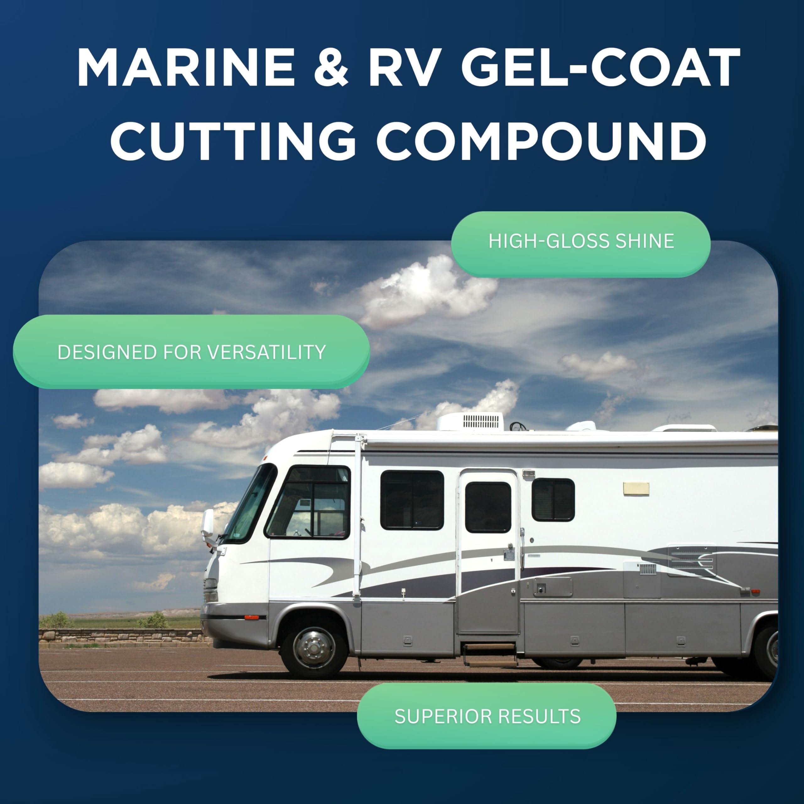 3D Marine & RV All-in-One Gel-Coat Compound & Polish – Removes Oxidation, Swirls, & P2000 Scratches, Deep Shine Wax Protection, No Fillers, 32oz - Image 3