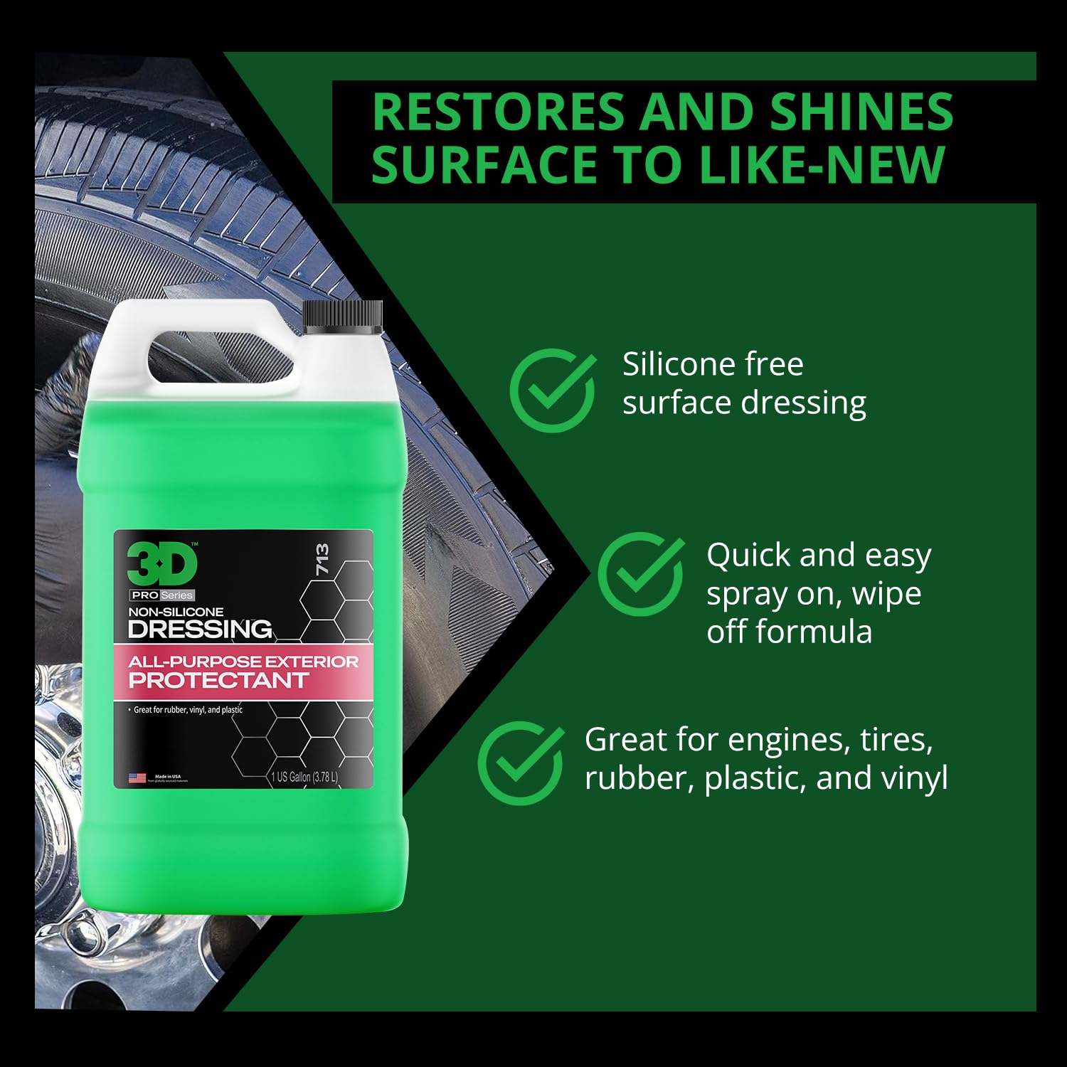 3D Non-Silicone Dressing - Body Shop Safe Dressing - Silicone-Free 1 Gallon - Image 3