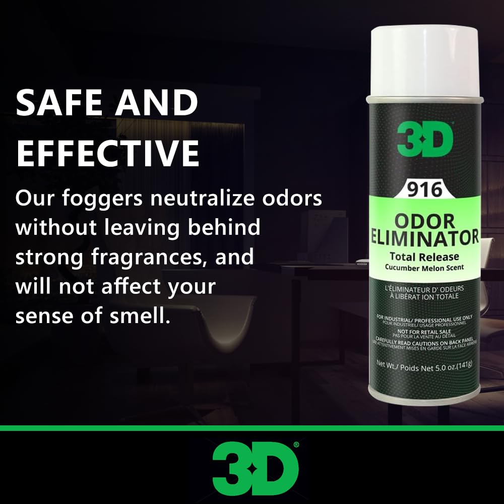 3D Odor Eliminator Total Release Fogger, Powerful Air Freshener and Odor Control, Aerosol Bomb Neutralizes Unwanted Smells in Home Office RV, Cucumber Melon Scent, 5 oz - Image 6
