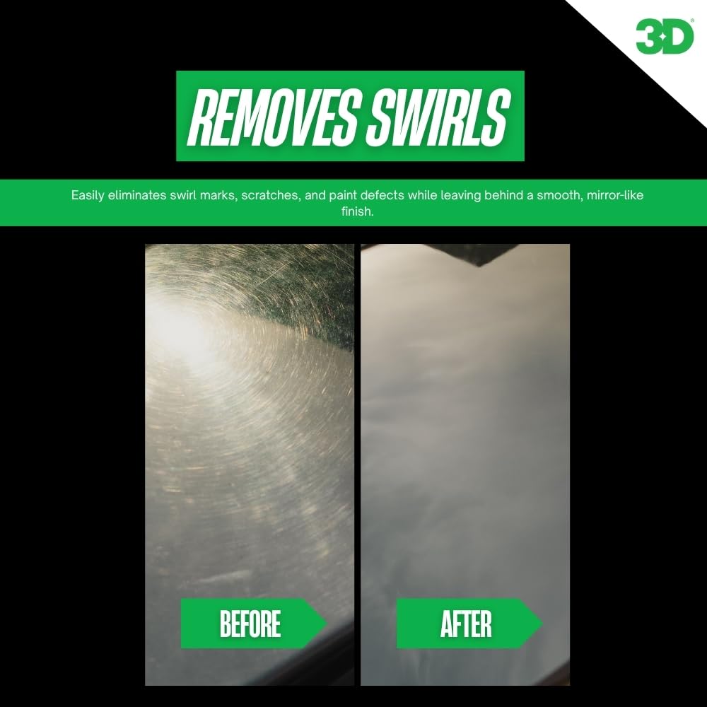 3D One Car Scratch & Swirl Remover Hybrid Rubbing Compound & Polish Buffing Compound for True Paint Correction 16oz Made in USA - Image 5