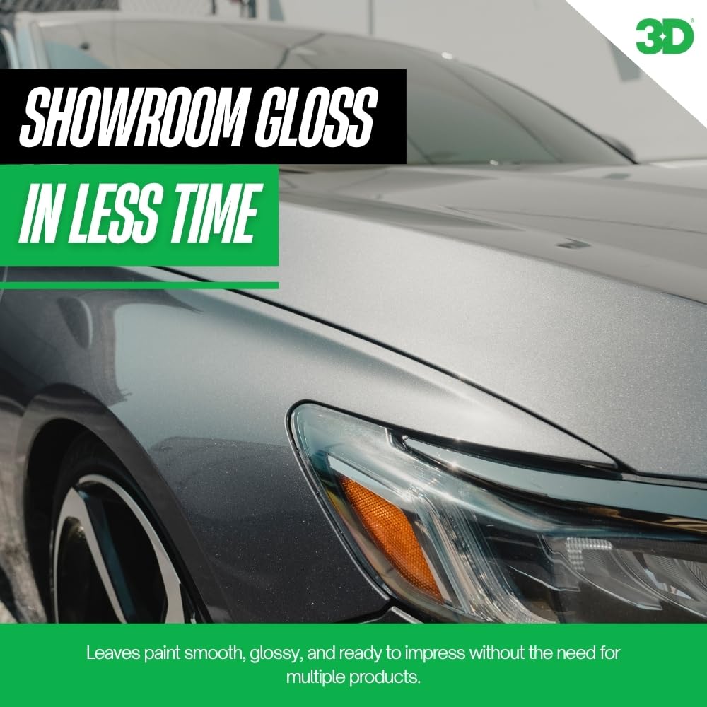 3D One Car Scratch & Swirl Remover Hybrid Rubbing Compound & Polish Buffing Compound for True Paint Correction 16oz Made in USA - Image 6