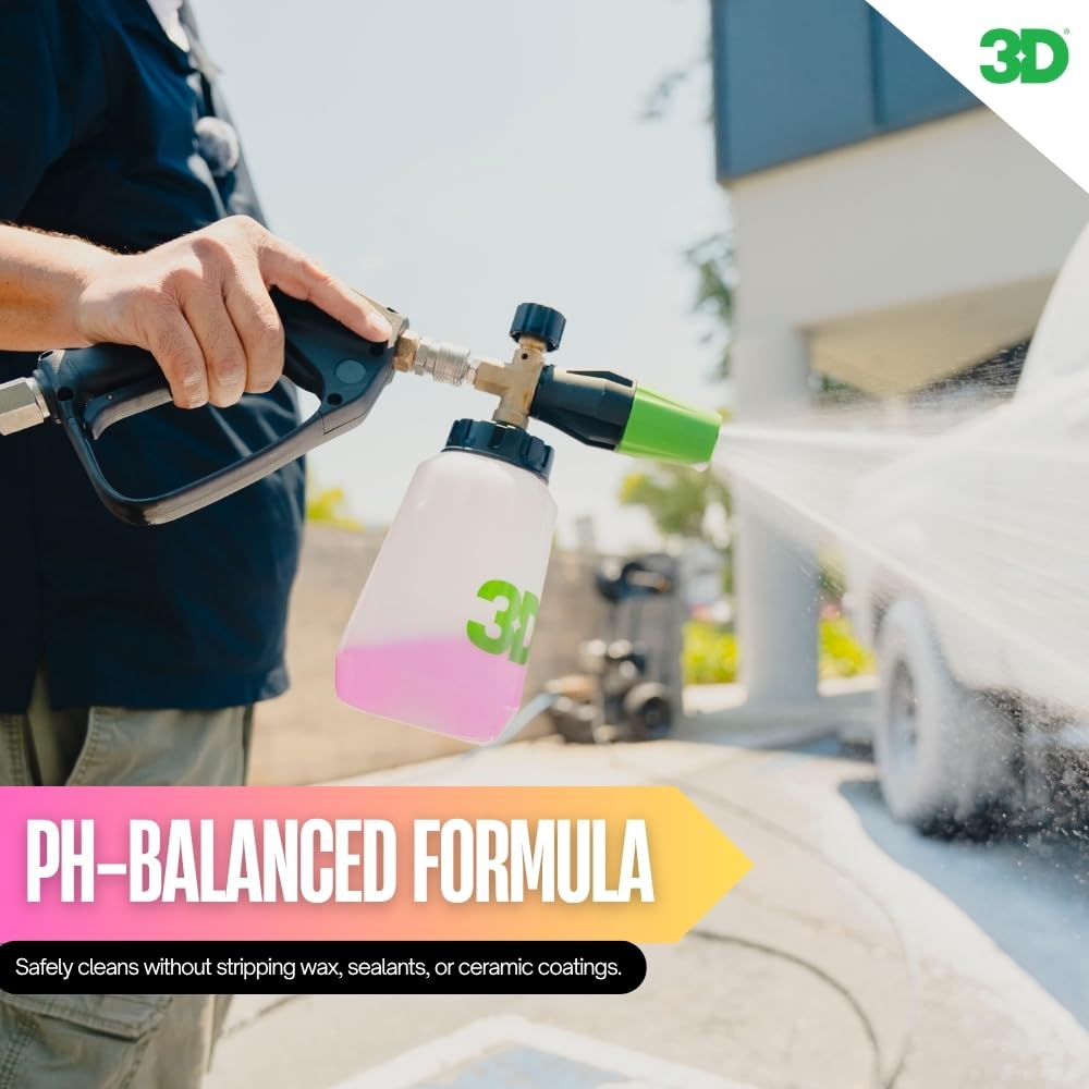 3D Pink Car Soap – 1 Gallon |pH Neutral Car Wash Soap with High Suds & Cherry Scent | Scratch-Free, High Gloss Shine | Safe on Wax & Sealants | Weekly Car Care - Image 3