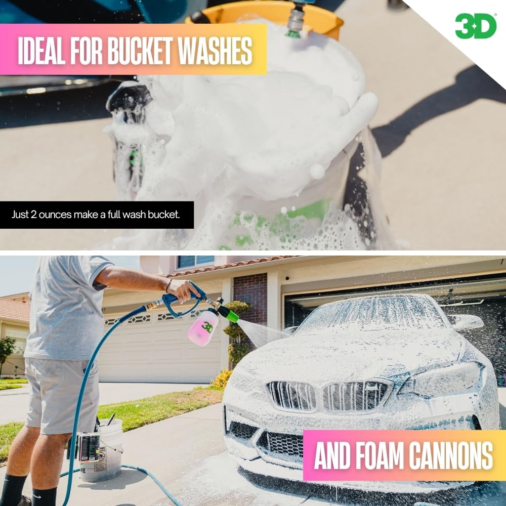 3D Pink Car Soap – 1 Gallon |pH Neutral Car Wash Soap with High Suds & Cherry Scent | Scratch-Free, High Gloss Shine | Safe on Wax & Sealants | Weekly Car Care - Image 4