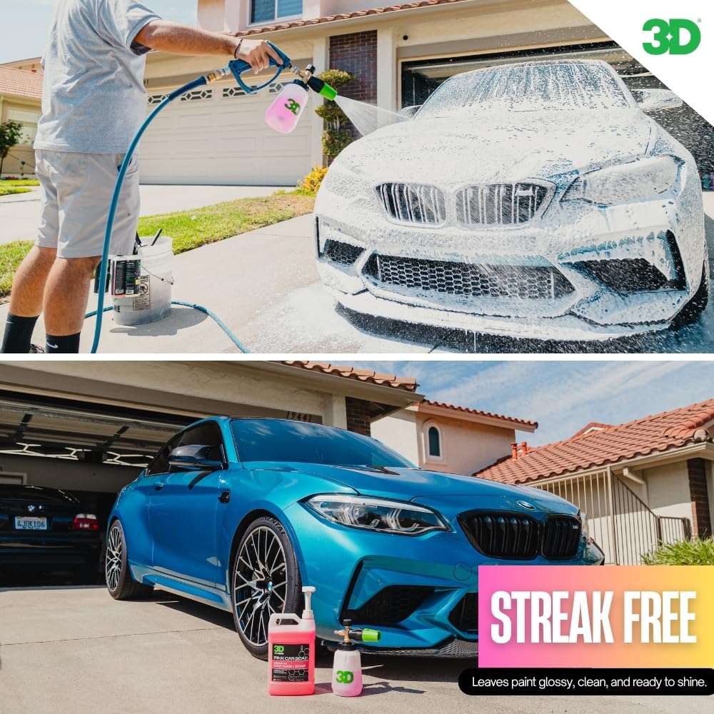 3D Pink Car Soap – 1 Gallon |pH Neutral Car Wash Soap with High Suds & Cherry Scent | Scratch-Free, High Gloss Shine | Safe on Wax & Sealants | Weekly Car Care - Image 5