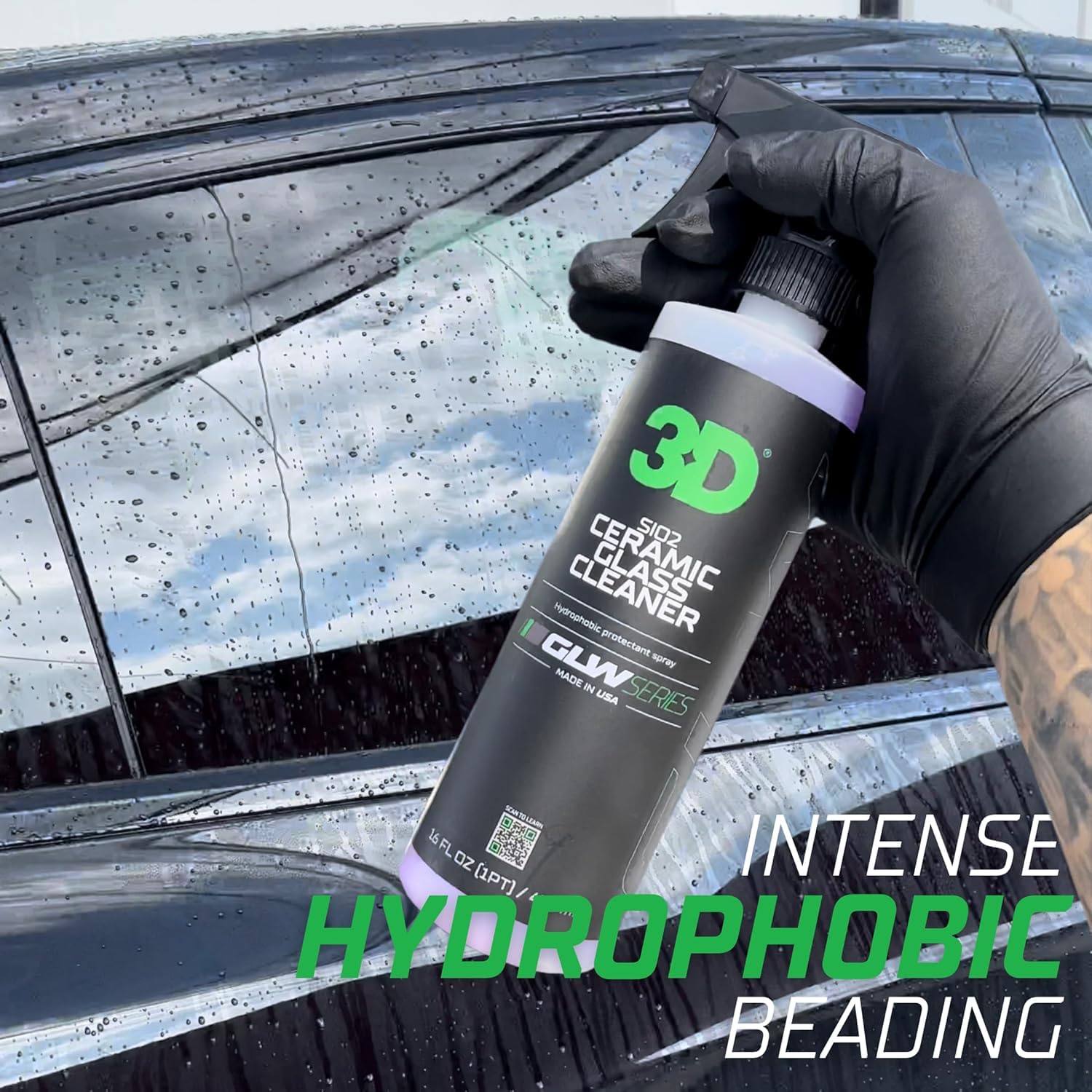 3D SiO2 Ceramic Glass Cleaner, GLW Series | Water & Rain Repellent | All-Weather Protective Ceramic Glass Cleaner | Safe for Tinted, Non-Tinted Windows & Mirrors | DIY Car Detailing | 16 oz - Image 5