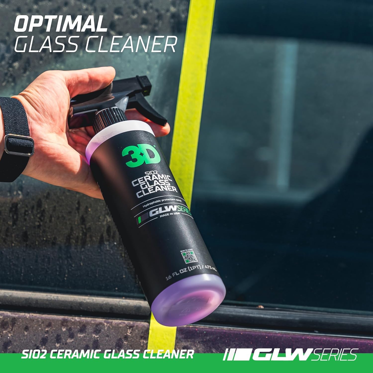 3D SiO2 Ceramic Glass Cleaner, GLW Series | Water & Rain Repellent | All-Weather Protective Ceramic Glass Cleaner | Safe for Tinted, Non-Tinted Windows & Mirrors | DIY Car Detailing | 16 oz - Image 7
