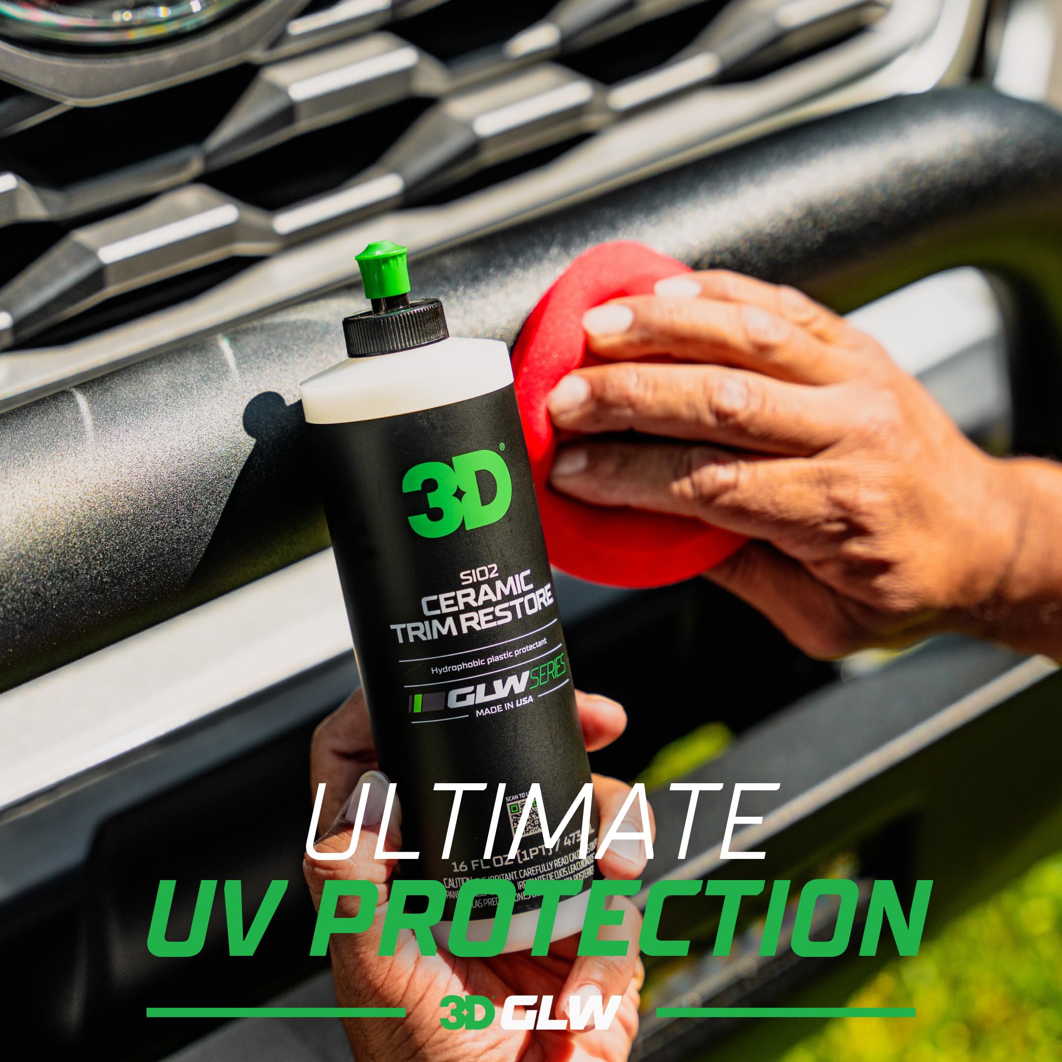 3D SiO2 Ceramic Trim Restore, GLW Series | Ultimate Hydrophobic Trim Reviver | SiO2 Infused Restoring, Shining, & Protecting | Restores Black Plastic & Vinyl | DIY Car Detailing | 16 oz - Image 6