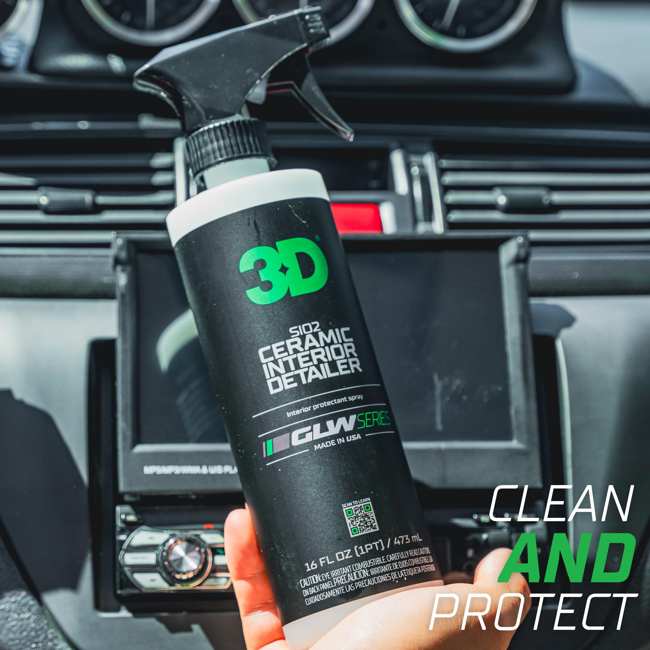 3D SiO2 Interior Detailer, GLW Series | Ultimate Deep Cleaning | Ultra Ceramic Protectant |Safe on Leather, Vinyl, Plastic & More | Removes Dust, Dirt, Grease | DIY Car Detailing | 64 oz - Image 4