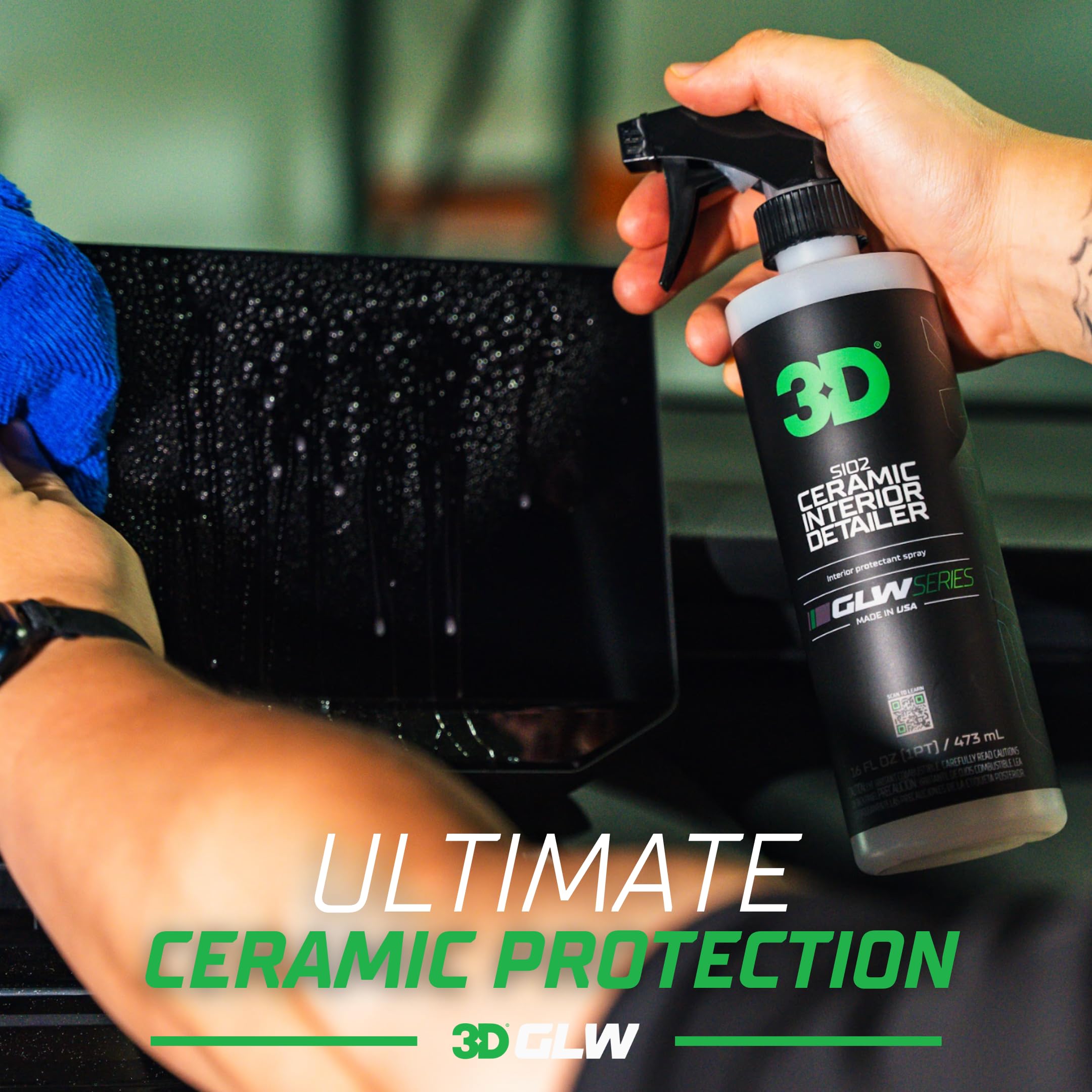 3D SiO2 Interior Detailer, GLW Series | Ultimate Deep Cleaning | Ultra Ceramic Protectant |Safe on Leather, Vinyl, Plastic & More | Removes Dust, Dirt, Grease | DIY Car Detailing | 64 oz - Image 5