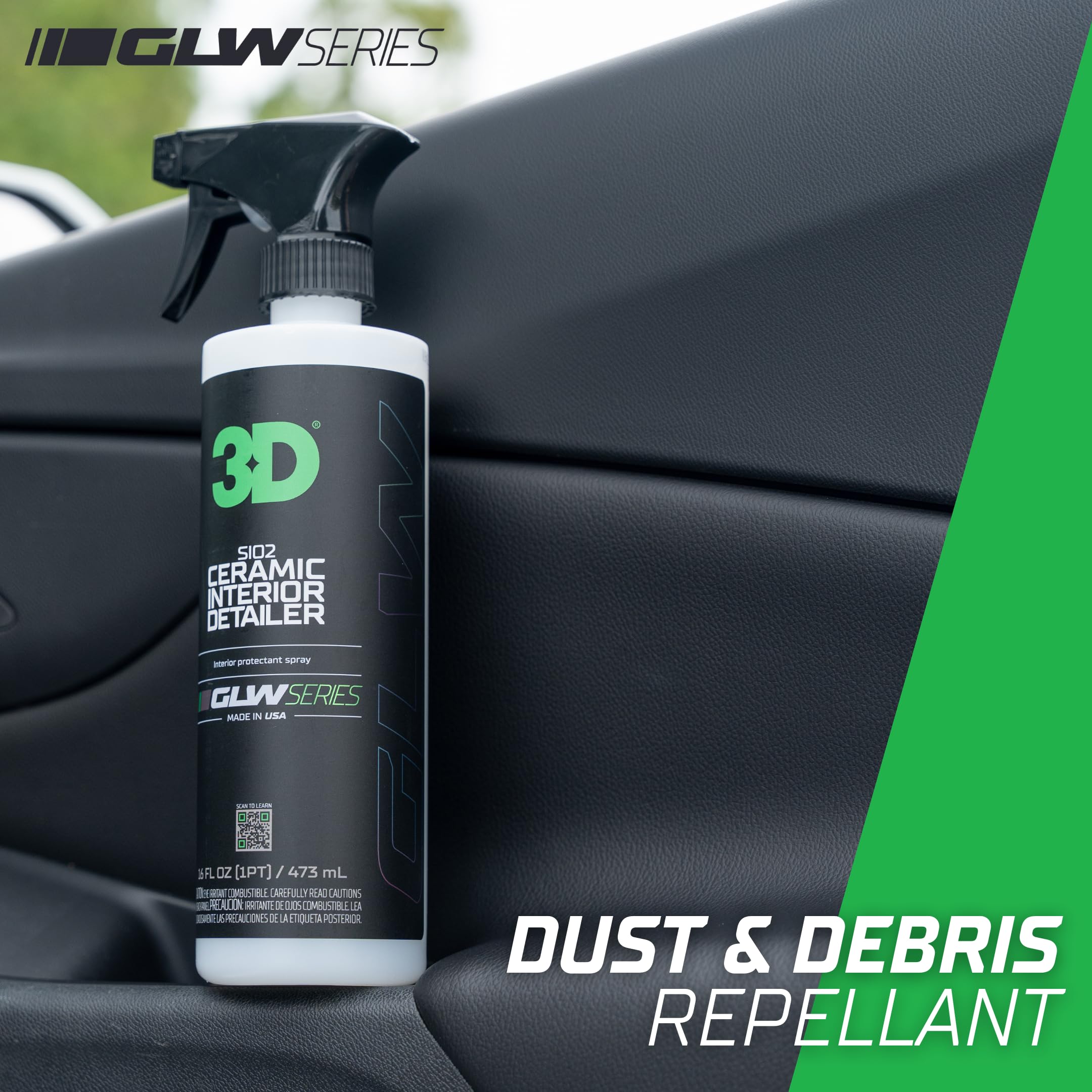 3D SiO2 Interior Detailer, GLW Series | Ultimate Deep Cleaning | Ultra Ceramic Protectant |Safe on Leather, Vinyl, Plastic & More | Removes Dust, Dirt, Grease | DIY Car Detailing | 64 oz - Image 7